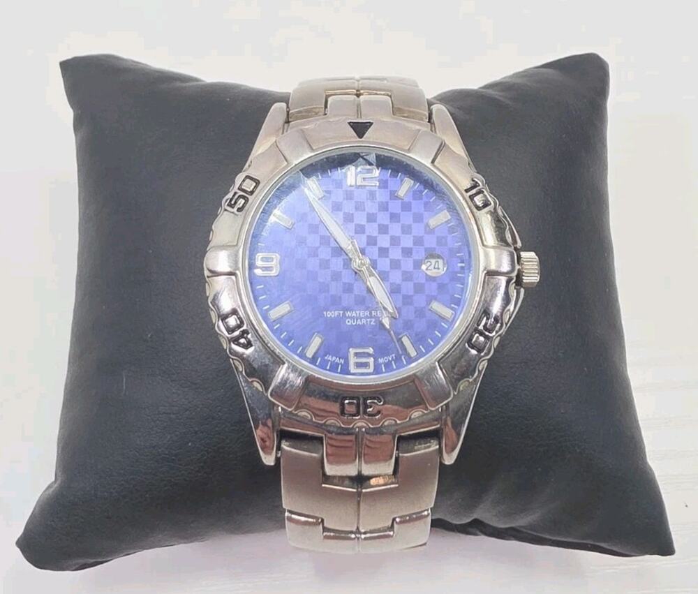 Advance Watch Blue Face Dial 100 Ft Water Resist PUR54968W New Battery W193